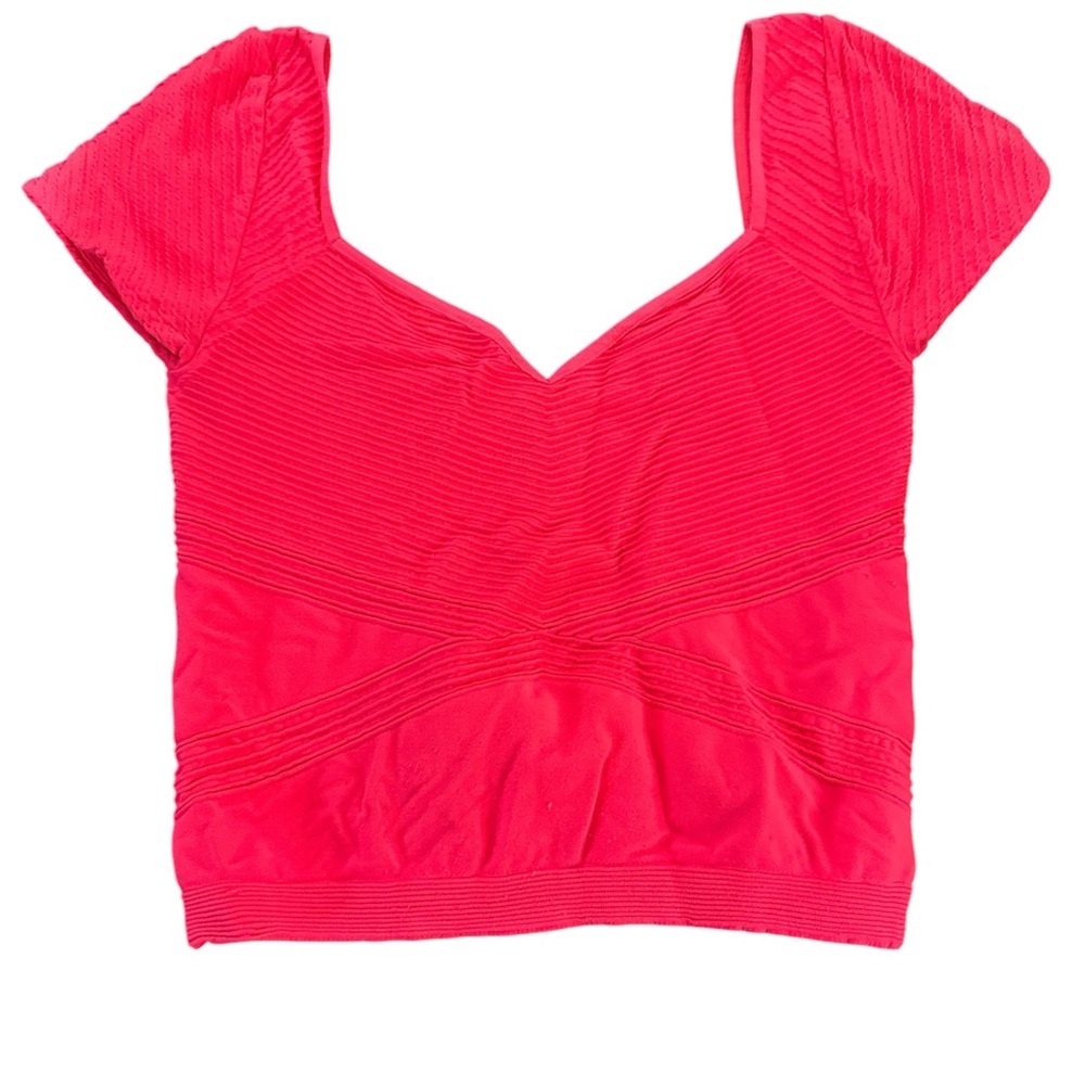 Bebe Y2K Hot Pink Textured Crop Top